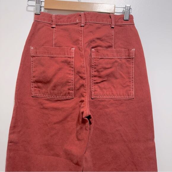 Urban Outfitters BDG Contrast Stitch Workwear Jeans in Red Size 25 - Picture 9 of 12